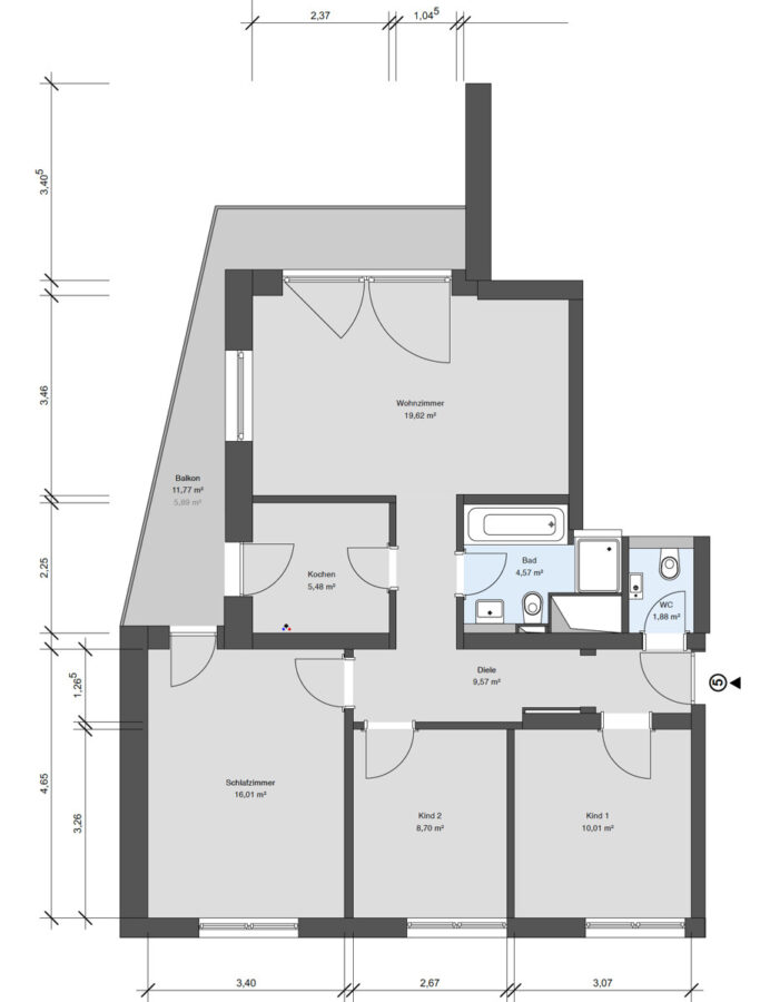 Traumhafte Wohnung in Bestlage mit großem Balkon- Energetisches Haus in exklusiver Ausführung - OF3 5