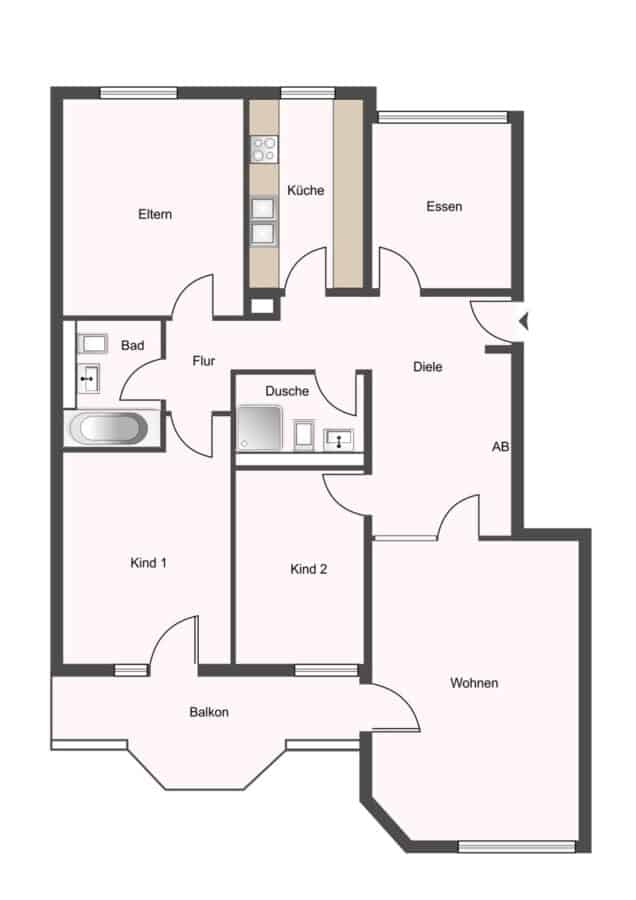 4,5 Zimmer-Wohnung neu renoviert im Arabellapark - 4.OG. - top Ausstattung - Bezugsfrei - GRUNDRISS 4. OG: