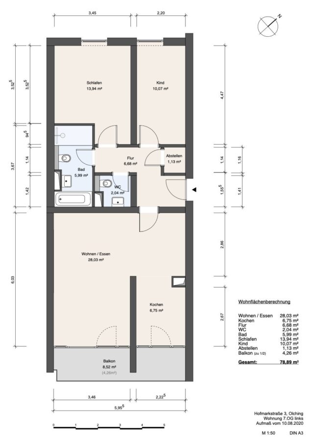 Traumhafte 3-Zimmer Wohnung mit Balkon und Bergblick zum Erstbezug nach Renovierung - Grundriss und Flächen
